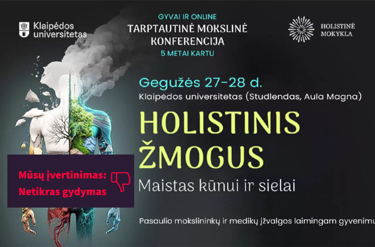 Klaipėdos Universiteto renginio reklama netikro gydymo propagavimui